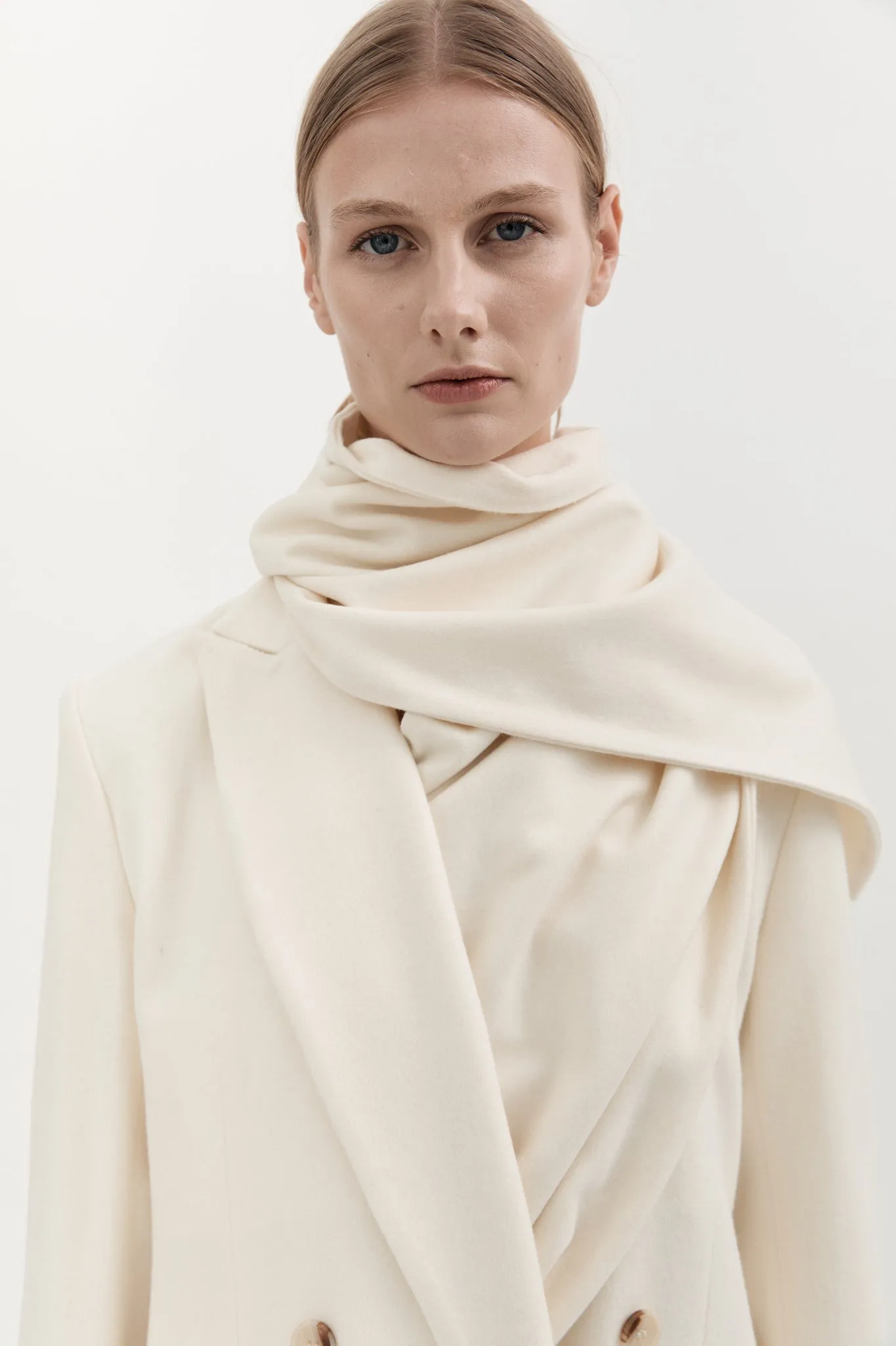 WOOL SCARF - CREME