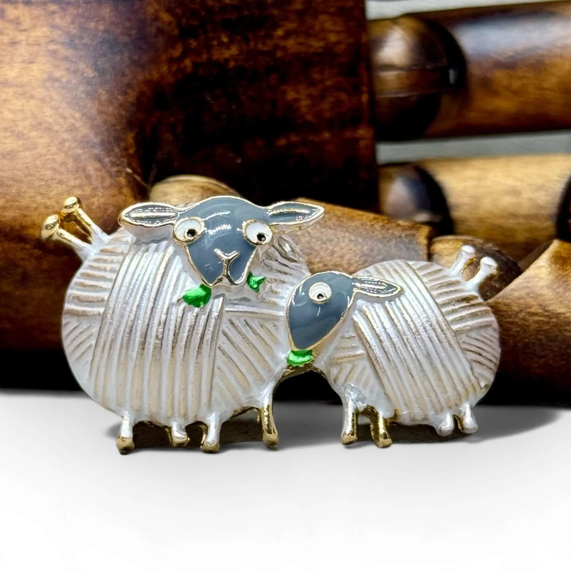 Woolly Sheep Brooch - Silver