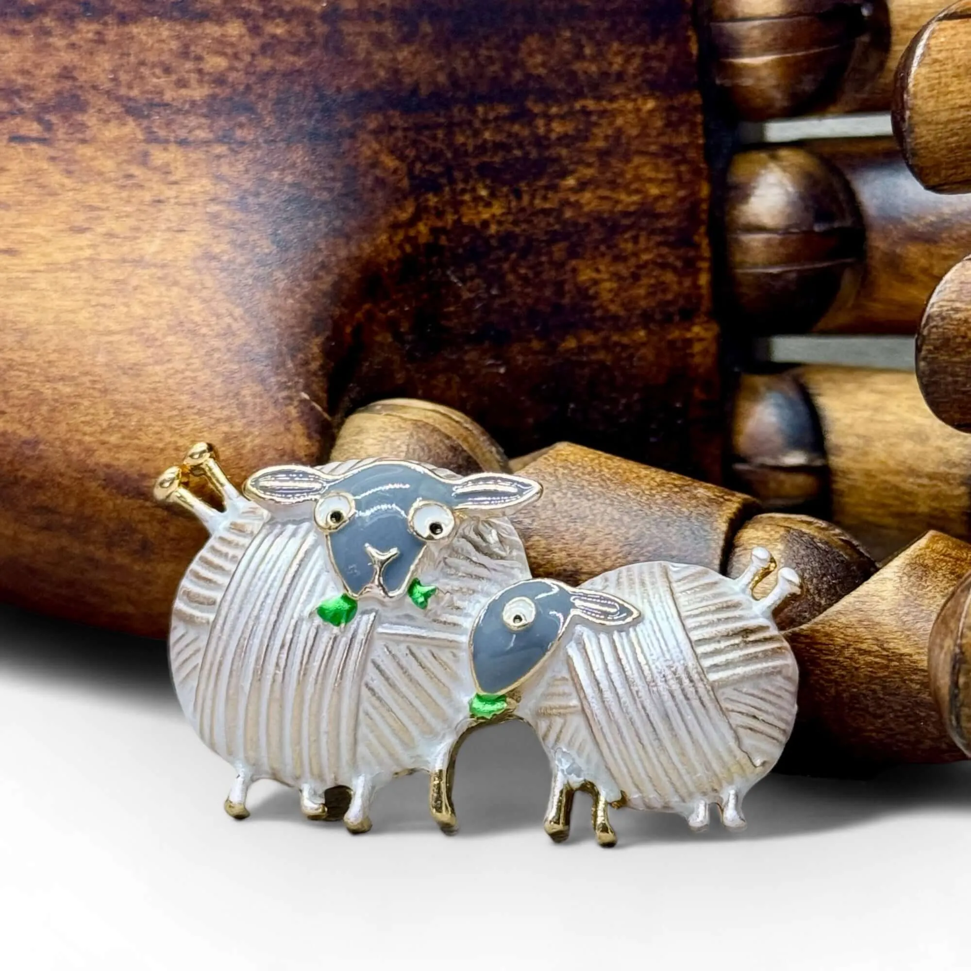 Woolly Sheep Brooch - Silver