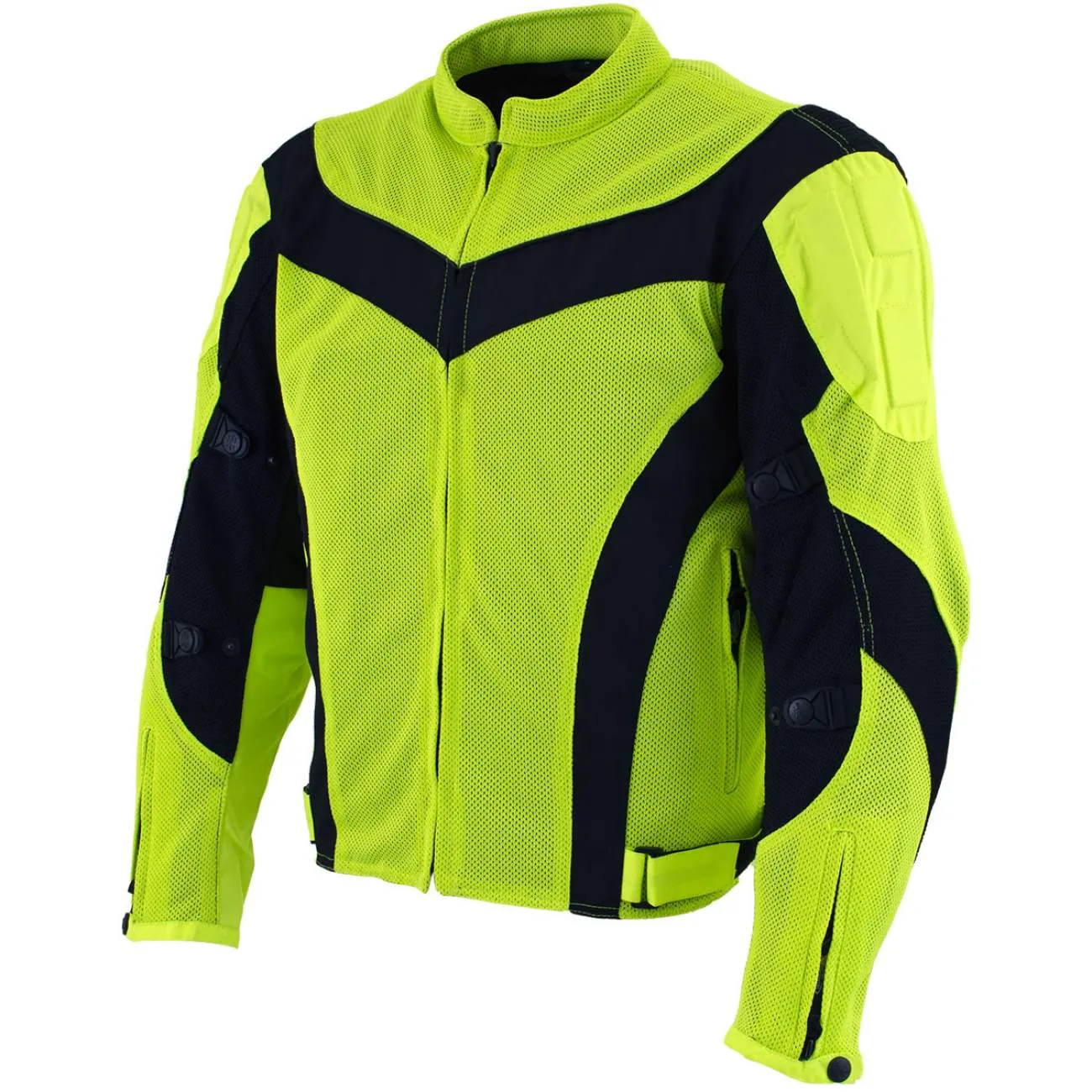 Xelement CF-6019-66 Men's 'Invasion' Neon Green Textile Motorcycle