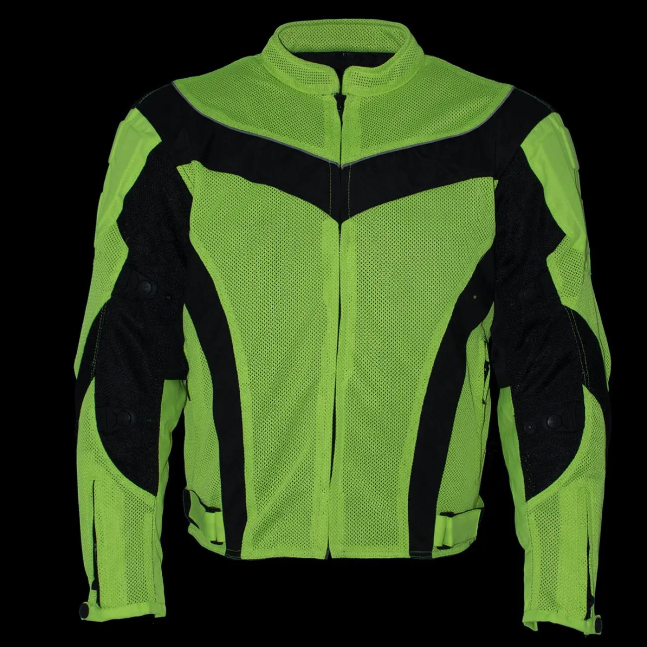 Xelement CF-6019-66 Men's 'Invasion' Neon Green Textile Motorcycle