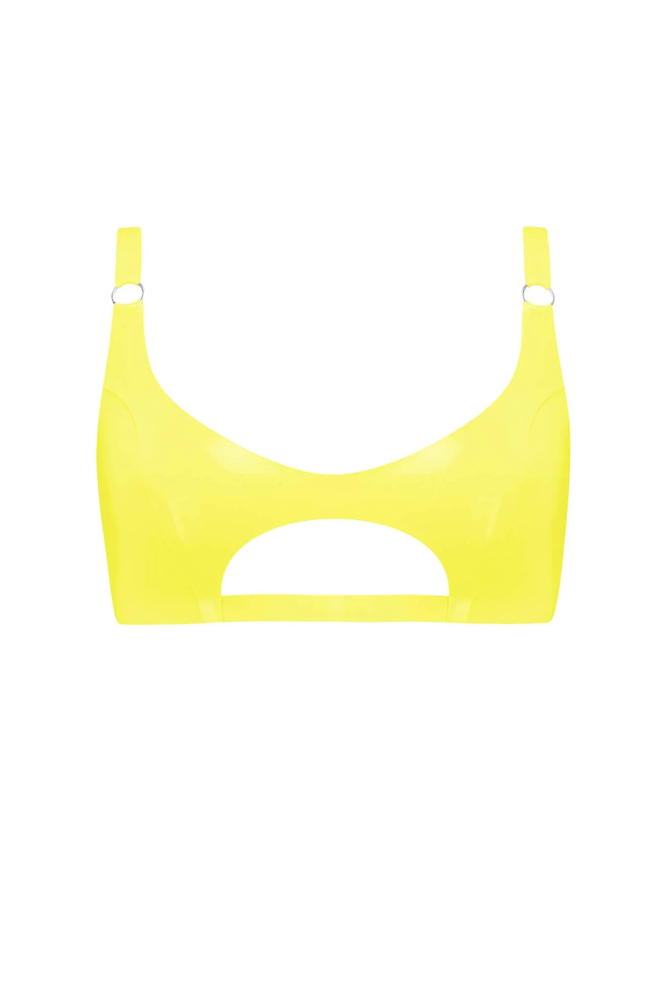 Yellow Cut Out Latex Bralette