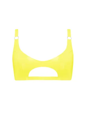 Yellow Cut Out Latex Bralette